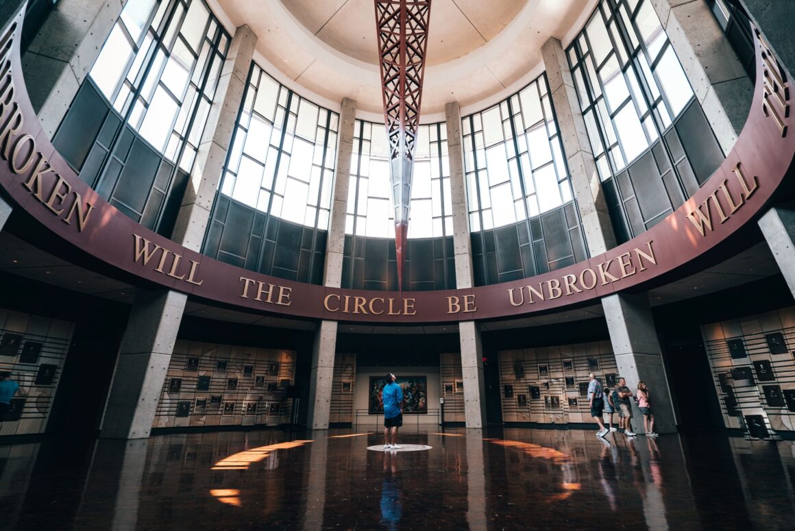 Visitors explore the Country Music Hall of Fame and Museum in Nashville, TN.