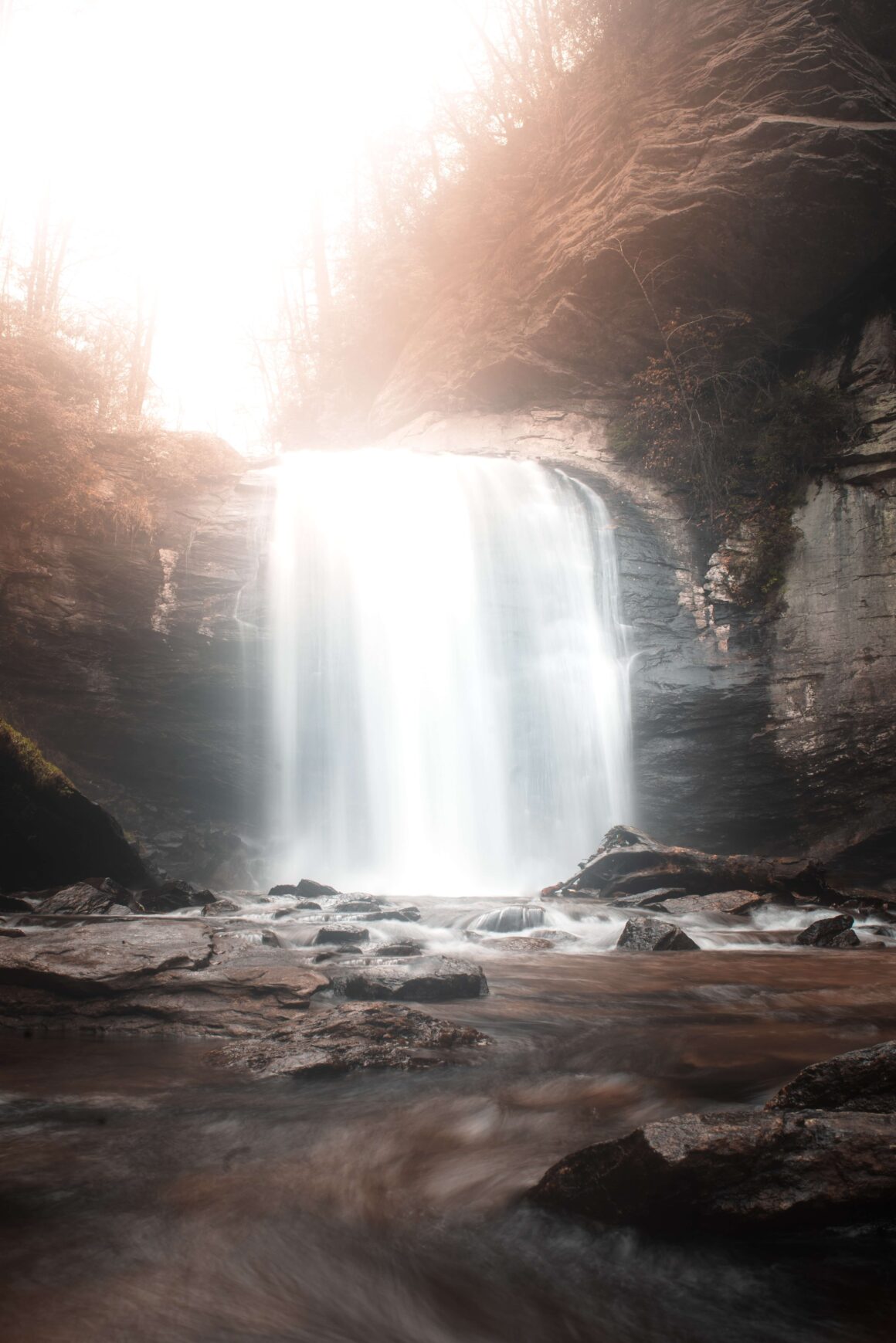 Waterfall in Pisgah National Forest in Asheville, NC