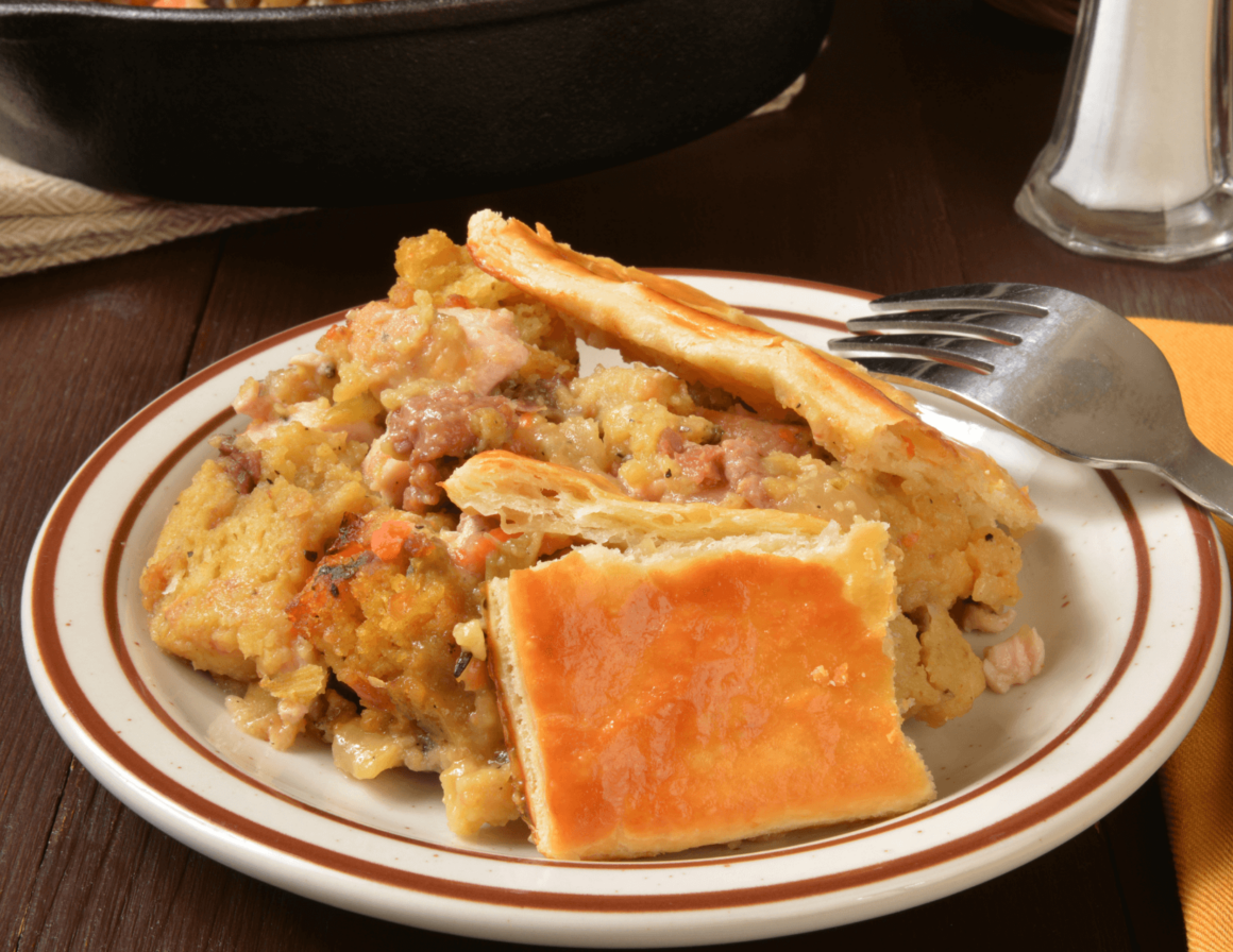 A plate of turkey pot pie from Maggie Mae's in Clearwater, FL.