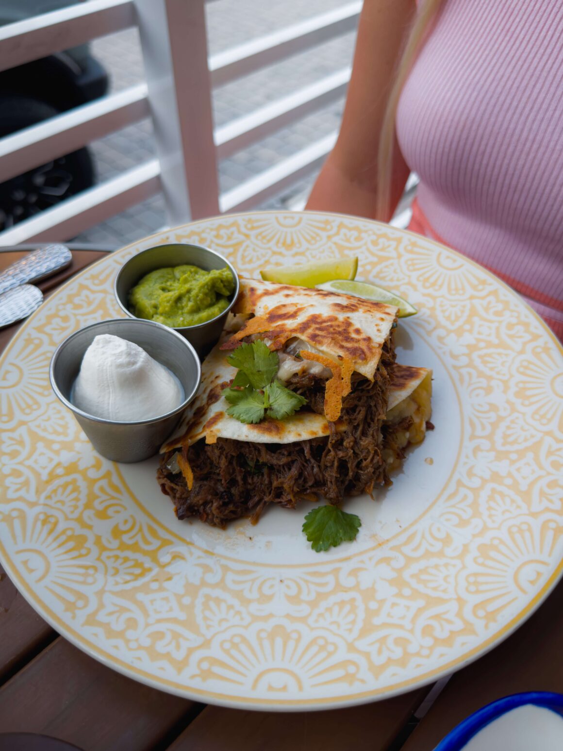 A pulled pork quesadilla at the Casablanca Cafe in Fort Lauderdale, FL.