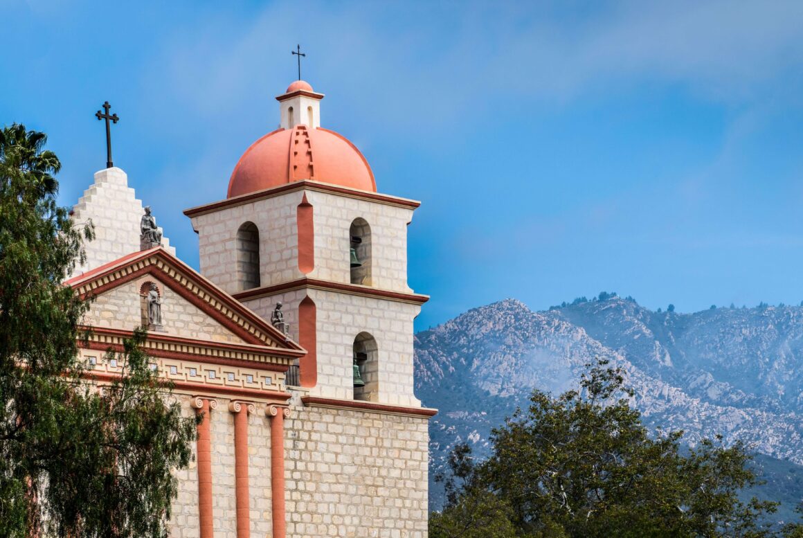 Old Mission in Santa Barbara, California.