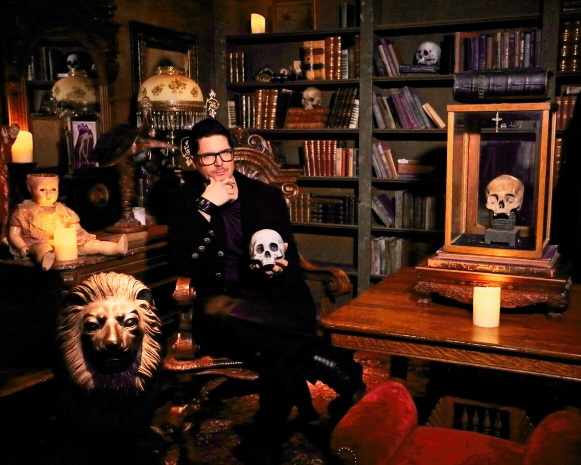 Zak Bagans sits in his study inside The Haunted Mansion, located in Las Vegas, Nevada.