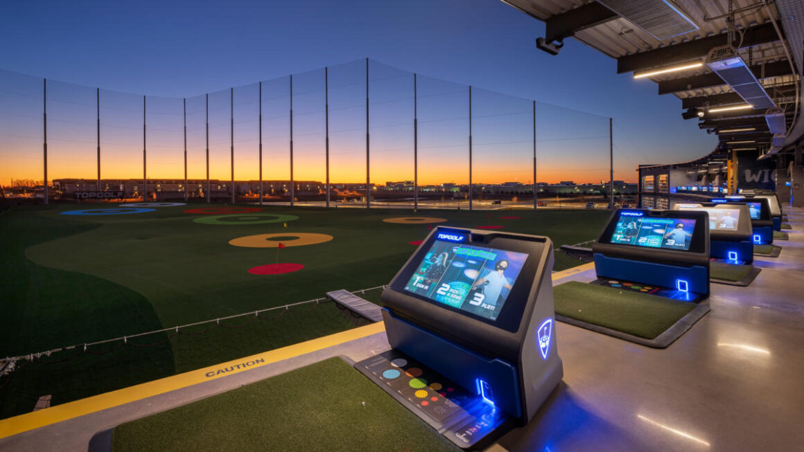 The view while playing at Top Golf in Wichita, Kansas.